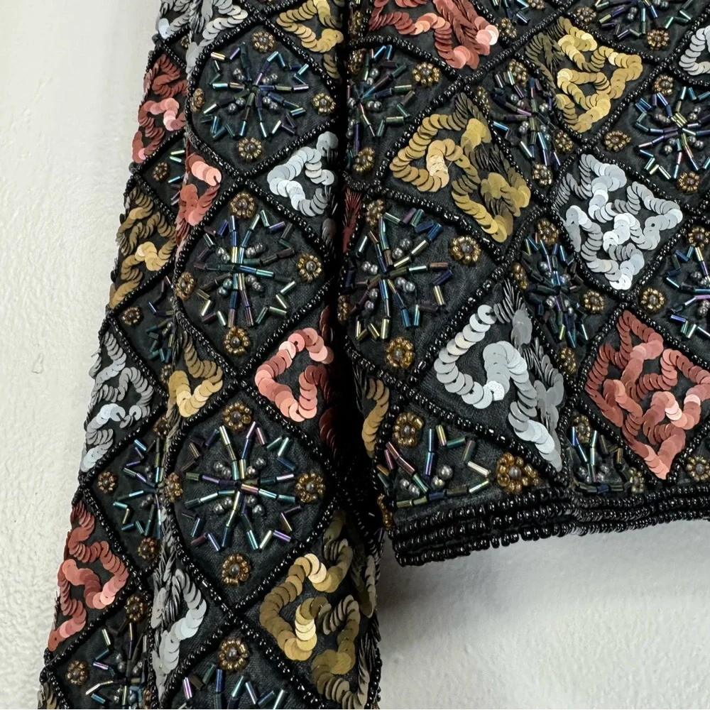Niteline Black and Gold Embellished Blazer - Picture 8 of 15